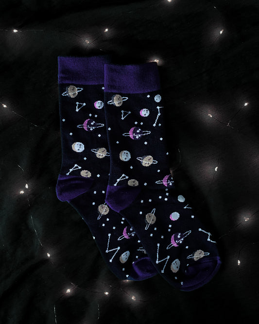 Planeten Universum Weltall bunte Socken