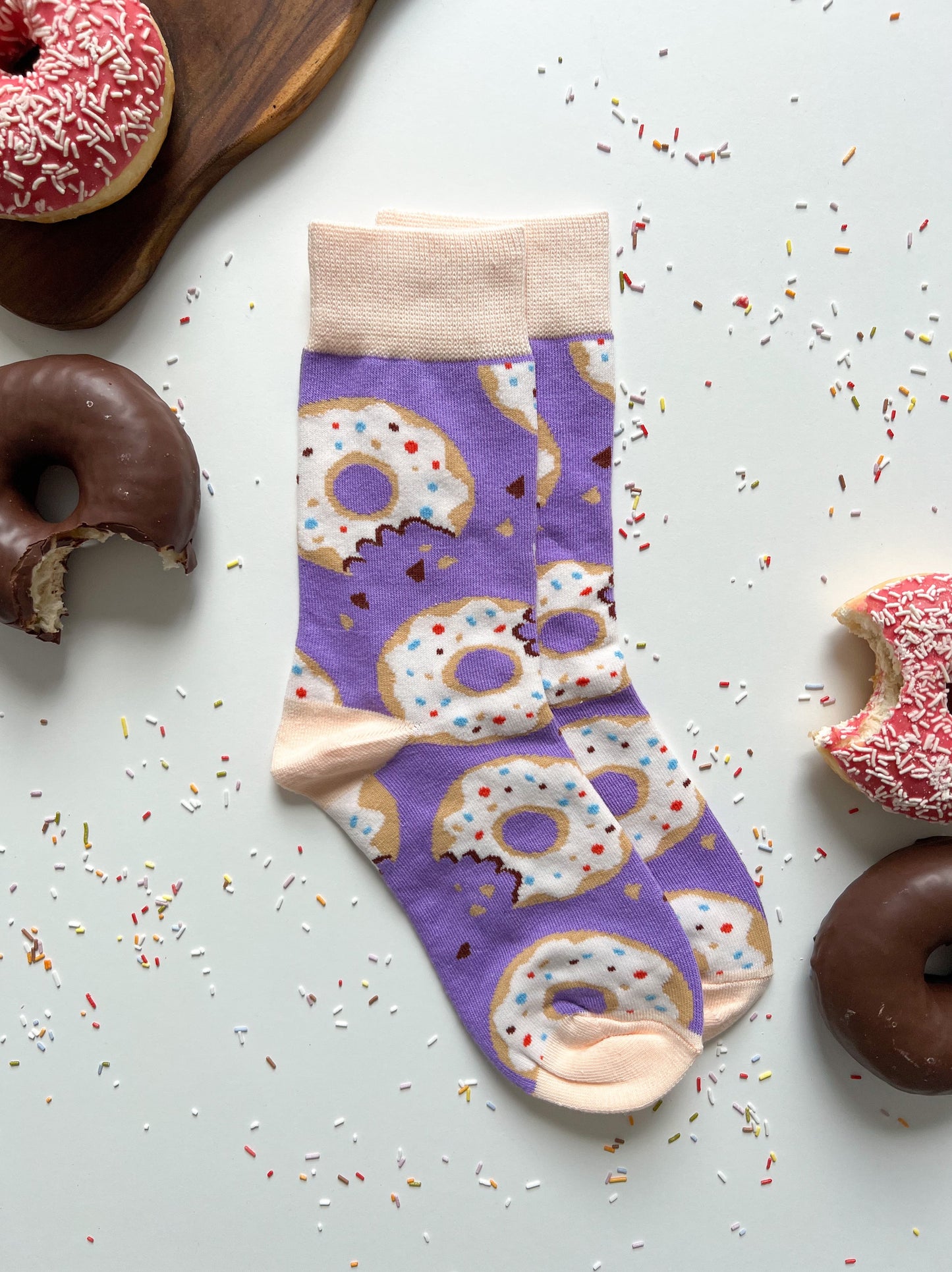 Lustige lila Donut Socken